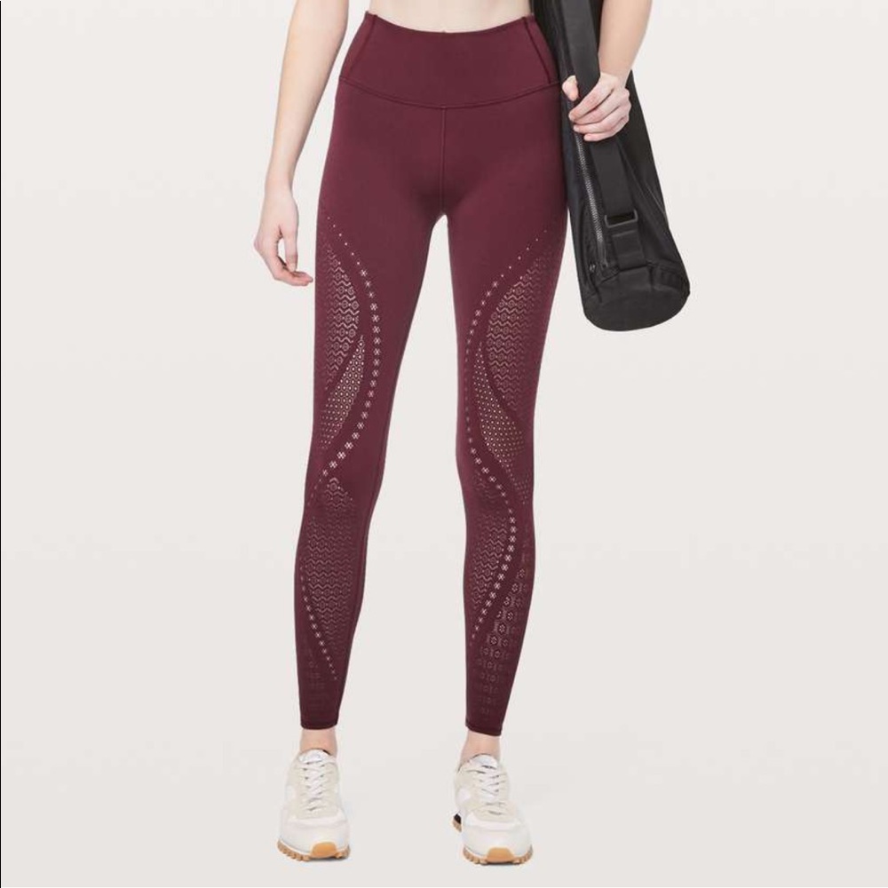 LULULEMON REVEAL TIGHT MINDFUL MOTION “DEEP RUBY”